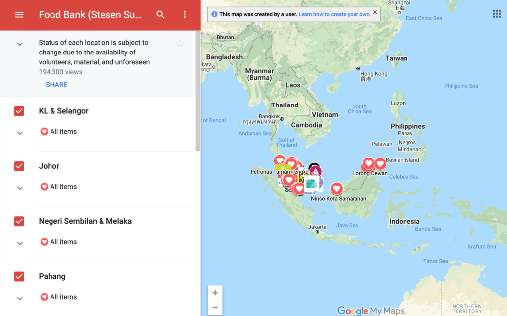 Food Bank Google Map