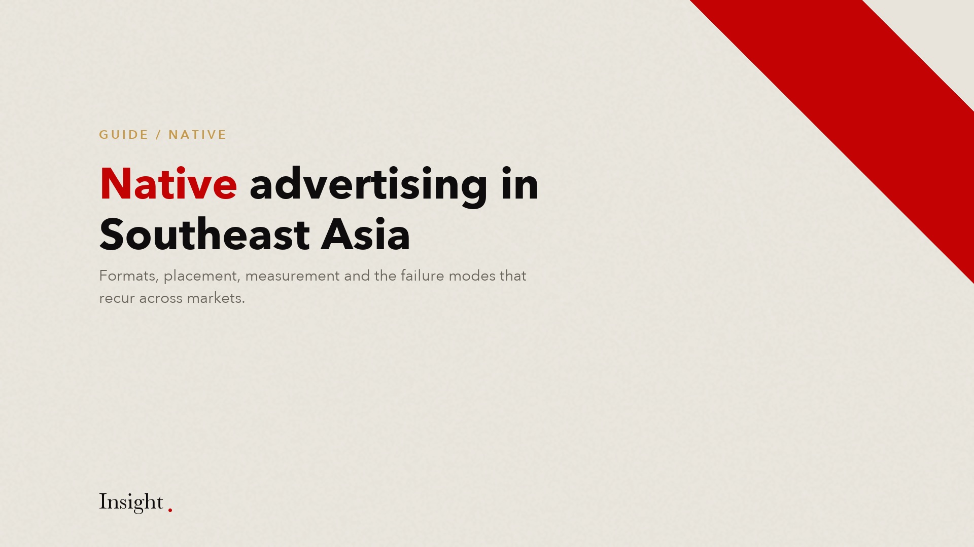 Editorial cover for the native advertising guide.