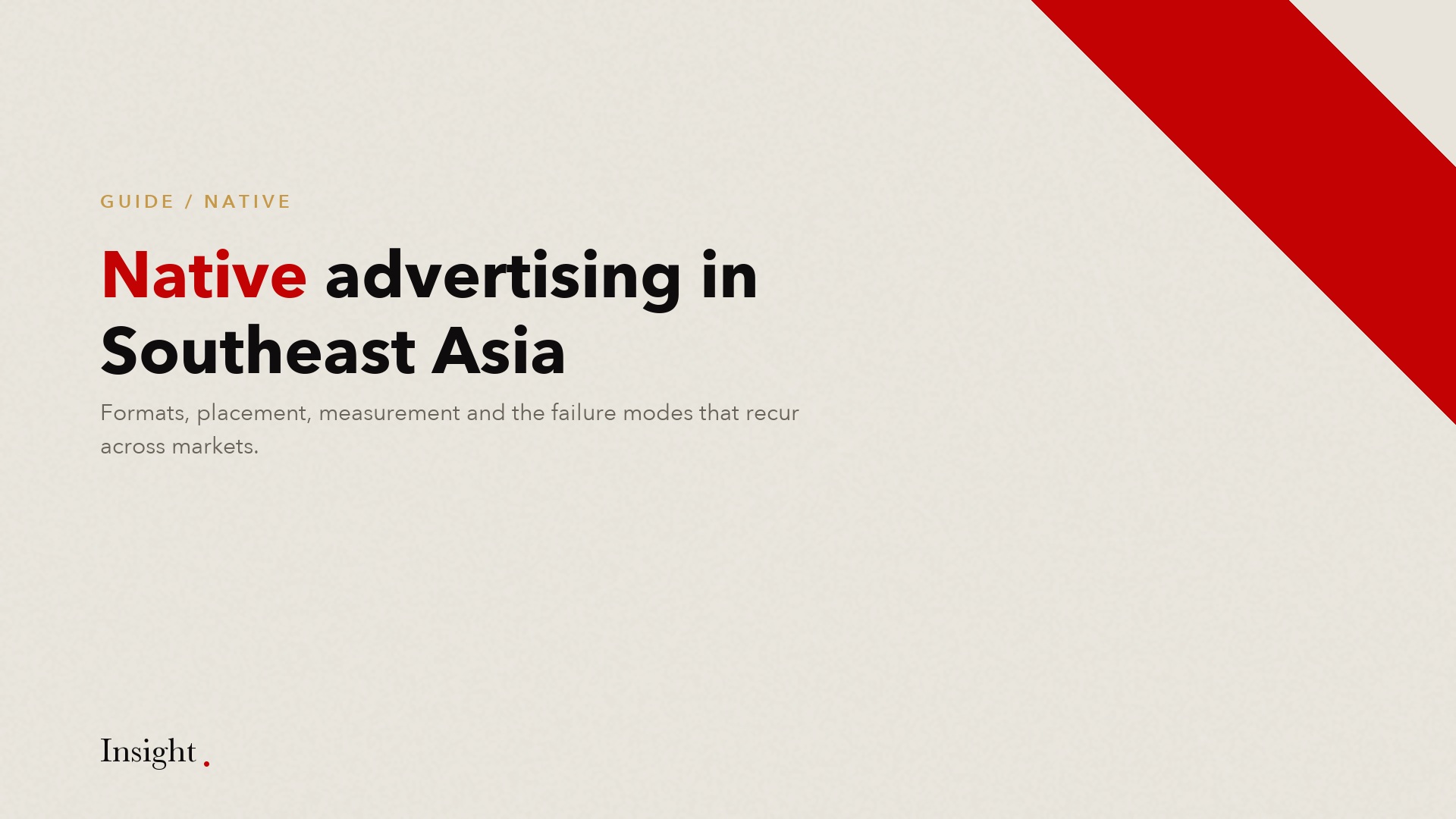 Editorial cover for the native advertising guide.